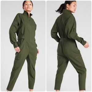 Athleta Lenox Green Jumpsuit Size 4